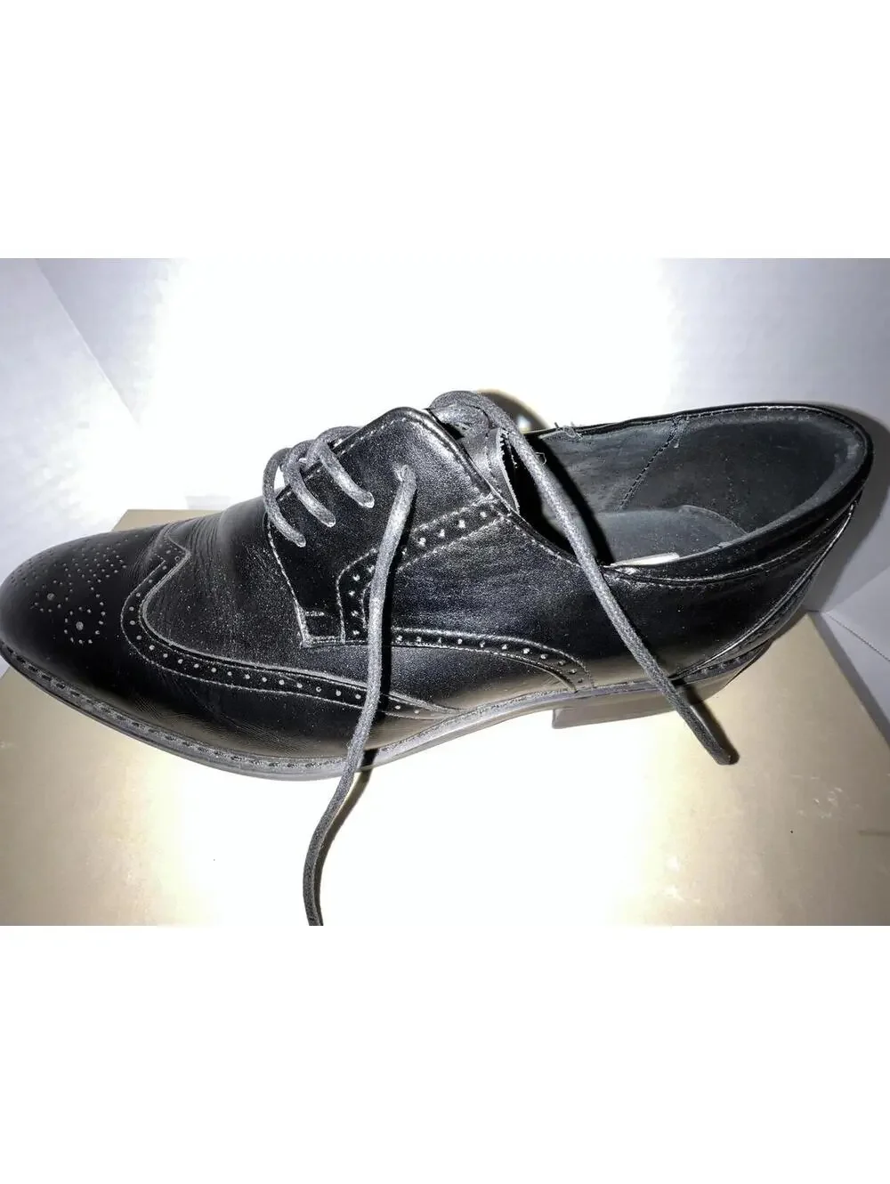 Joseph Abound Men's Black Leather Wingtip Lace-Up Oxford Dress Shoes Size 10 D